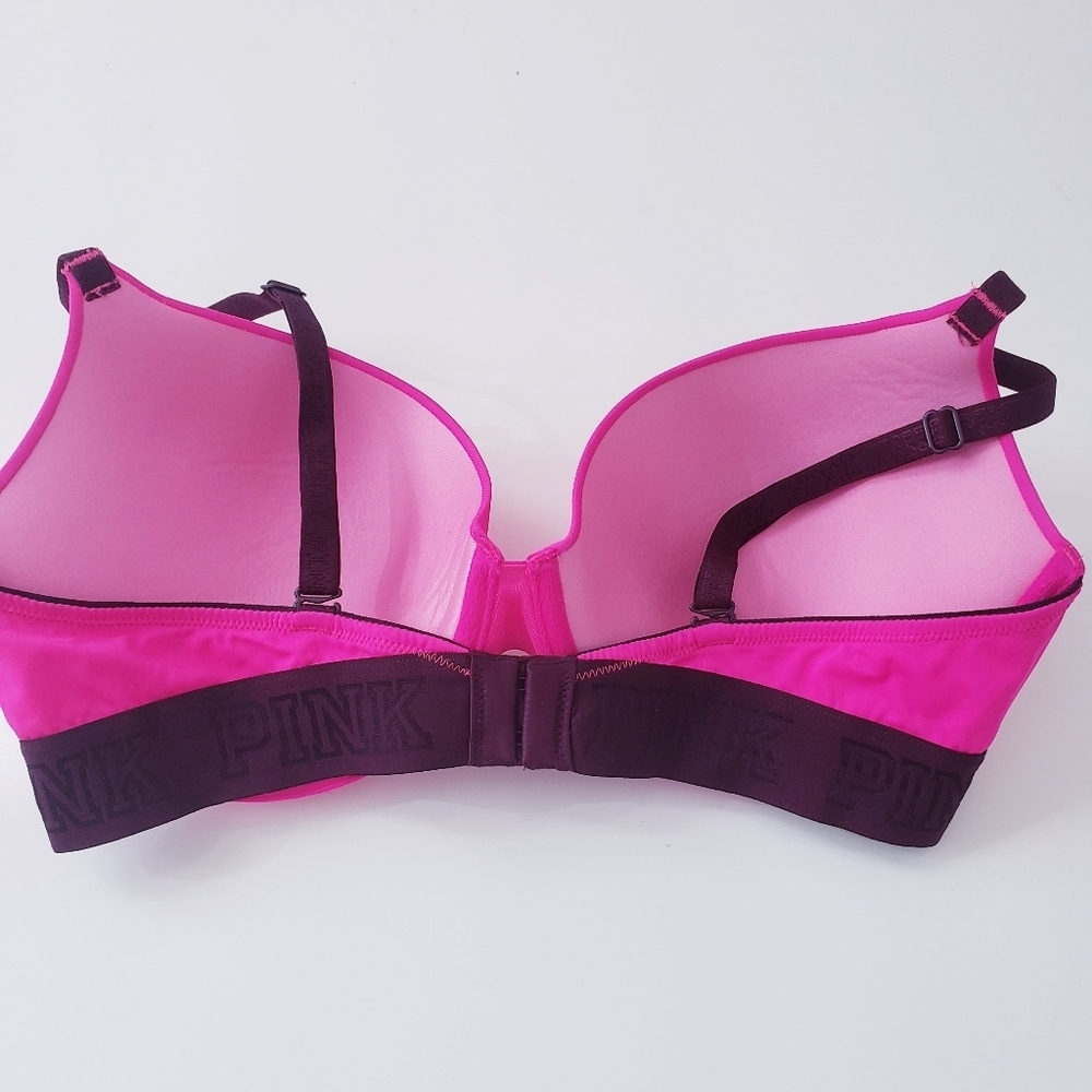 PINK Victoria's Secret Wear Everywhere Pushup Hot Pink Bra - Picture 3 of 8